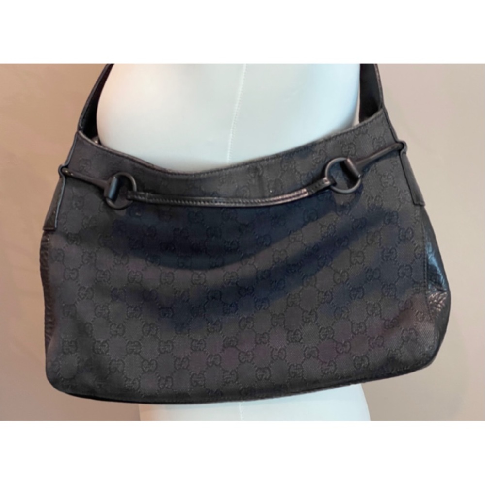 ✨Vintage Iconic GUCCI GG Monogram Horsebit Canvas Hobo Shoulder Bag - Picture 6 of 13